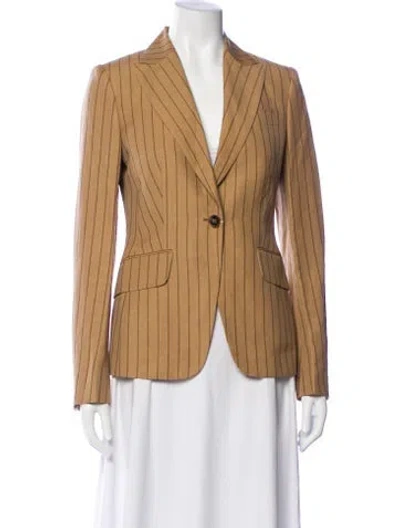 Pre-owned Kiton Linen Striped Blazer W/ Tags In Neutral