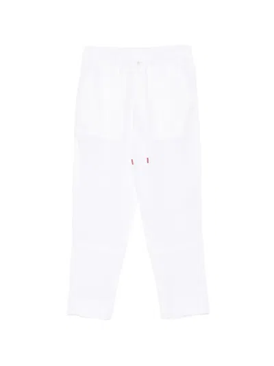 Kiton Linen Trousers In White