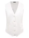 Kiton Linen Waistcoat In White