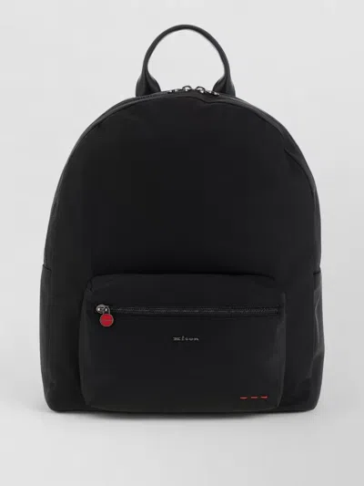 Kiton Logo Backpack Top Handle Adjustable Straps In Black