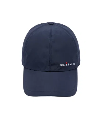 Kiton Logo Baseball Cap In Blue