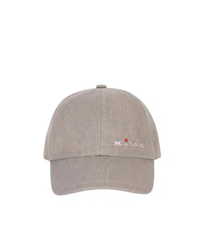 Kiton Logo-embroidered Baseball Cap In Gray