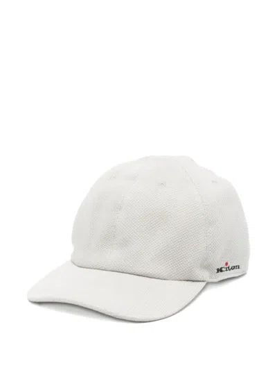 Kiton Logo-embroidered Baseball Cap In Gray
