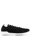 Kiton Mesh Upper Sneakers Rubber Sole In Black
