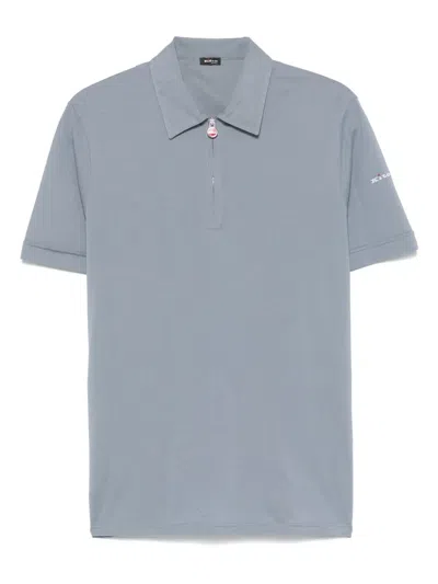 Kiton Logo-embroidered Polo Shirt In Blue