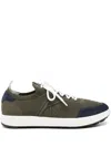 Kiton Low-top Sneakers In Mesh With Suede Profiles In Multi