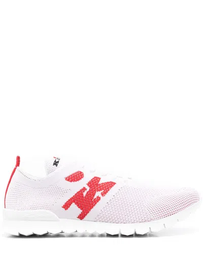 Kiton Logo-embroidered Sneakers In Weiss