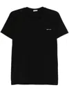 Kiton Cotton Jersey T-shirt With Embroidered Logo Pocket In Black
