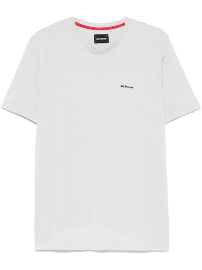 Kiton Logo-embroidered T-shirt In Grau