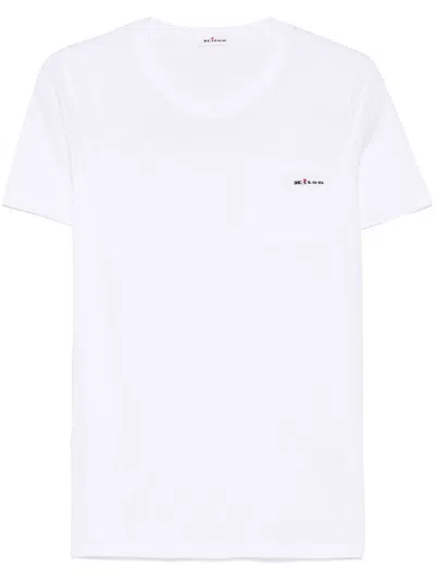 Kiton Logo-embroidered T-shirt In White