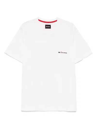 Kiton White Stretch Cotton Jersey T-shirt With Chest Pocket