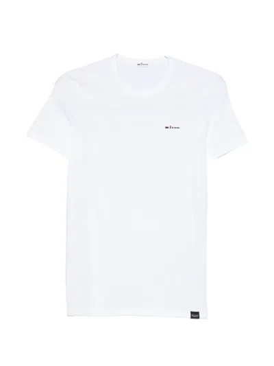 Kiton Logo-embroidered T-shirt In White