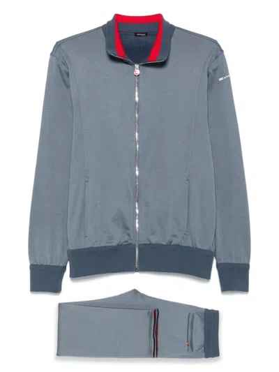 Kiton Logo-embroidered Track Suit In Blue