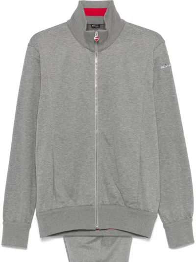 Kiton Jogginganzug Mit Logo-stickerei In Grau