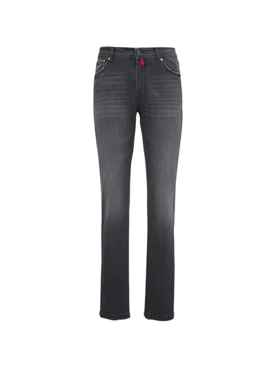 Kiton Logo Jeans In Gray