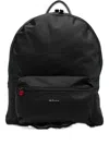 Kiton Nylon Backpack Top Handle Adjustable Straps In Black