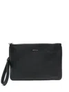 Kiton Logo-lettering Clutch Bag In Black