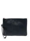 Kiton Logo-lettering Clutch Bag In Blue