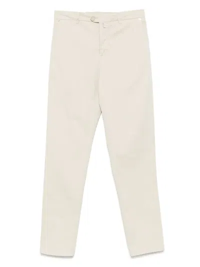 Kiton Logo-patch Chinos In Neutral