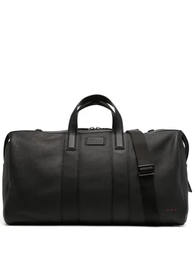 Kiton Logo-patch Holdall In Black