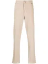 Kiton Logo-patch Lyocell-blend Chinos In Nude