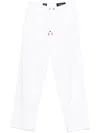 Kiton Logo-patch Trousers In White