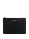 Kiton Zip Opening And Closing Clutch In Black