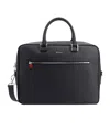Kiton Logo Plaque Zipped Laptop Bag In Black