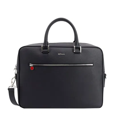 KITON KITON LOGO PLAQUE ZIPPED LAPTOP BAG