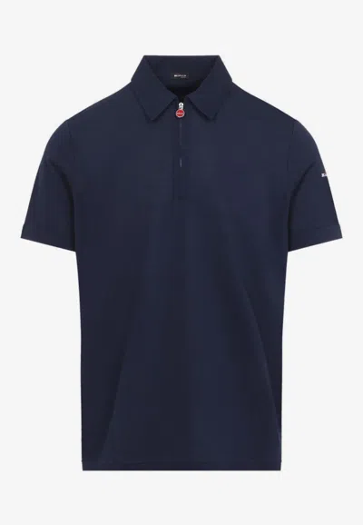 Kiton Logo Polo T-shirt In Blue