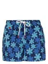 Kiton Patterned Beach Boxers In Blue