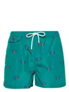 Kiton Logo-print Swim Shorts In Green