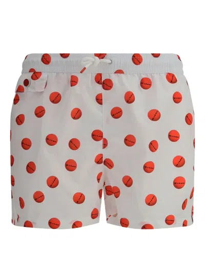 Kiton Logoed Swim Trunks Pockets In Multicolour