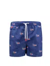 KITON KITON LOGO PRINTED DRAWSTRING SWIM SHORTS