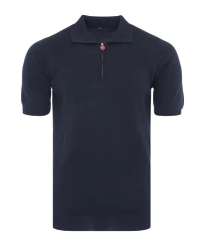 Kiton Logo Short-sleeved Polo Shirt In Black