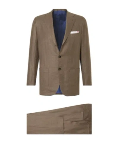 Kiton Logo Suit Set In Brown