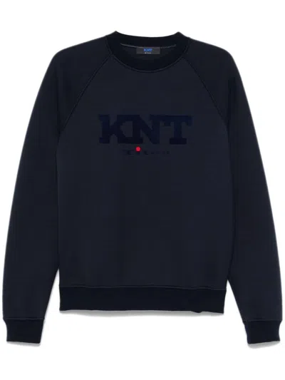 Kiton Logo Sweatshirt In Blue