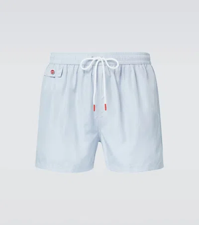 Kiton Logo Swim Trunks In Gray