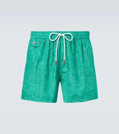 Kiton Logo Swim Trunks In Blue