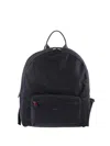 Kiton Nylon Backpack With Metal Lettering Logo In Blue