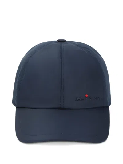 Kiton Baseball Cap Technical Fabric Curved Brim In Blue