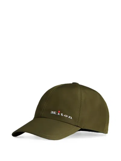 Kiton Logo-embroidered Baseball Cap In Green