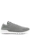 Kiton Logo-embroidered Mesh Sneaker In Grey