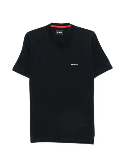 Kiton Logo-embroidered T-shirt In Black