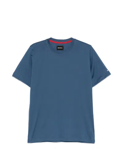 Kiton Logo-embroidered T-shirt In Blue