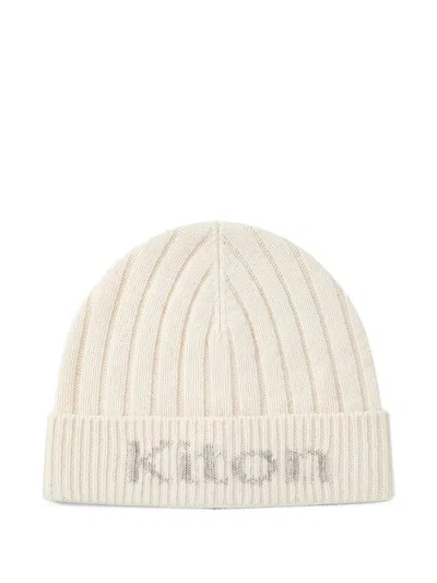 Kiton Logo-knit Ribbed Beanie Hat In 뉴트럴
