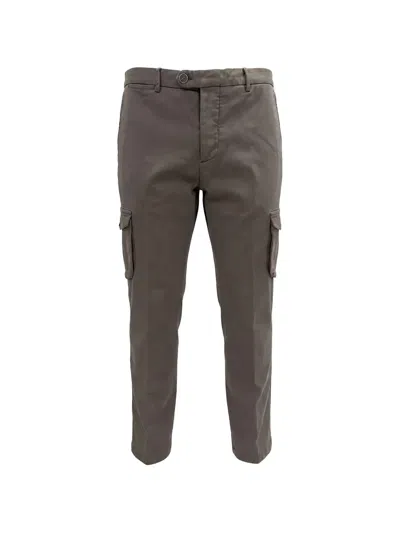 Kiton Logo-patch Cargo Pants In Brown