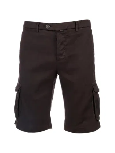 Kiton Logo-patch Cargo Shorts In Brown