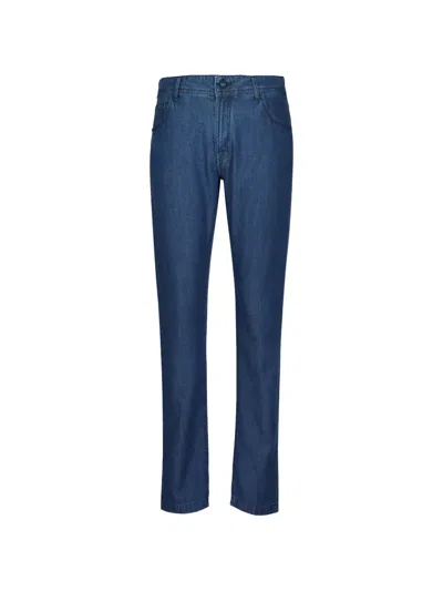 Kiton Logo-patch Jeans In Multi