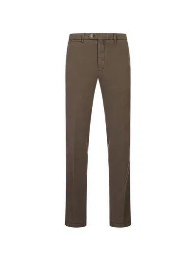 Kiton Logo-patch Straight-leg Trousers In Green